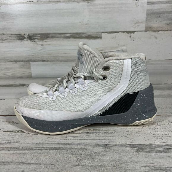 Under Armour Youth‎ Boys Curry 3 Basketball Shoes Gray White Size 7Y - Picture 2 of 8